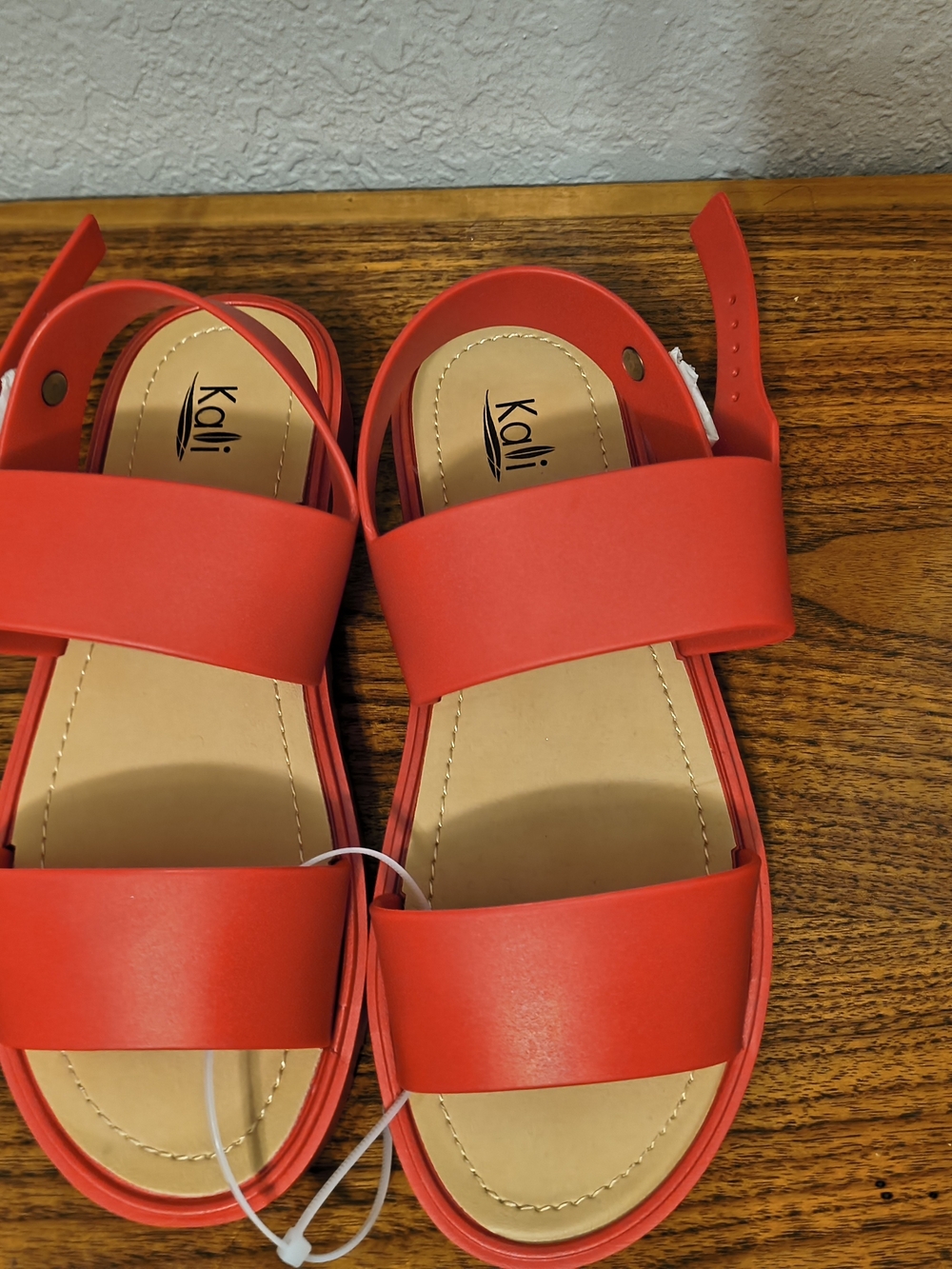 Kali Red Wide Strap Women's Sandals
